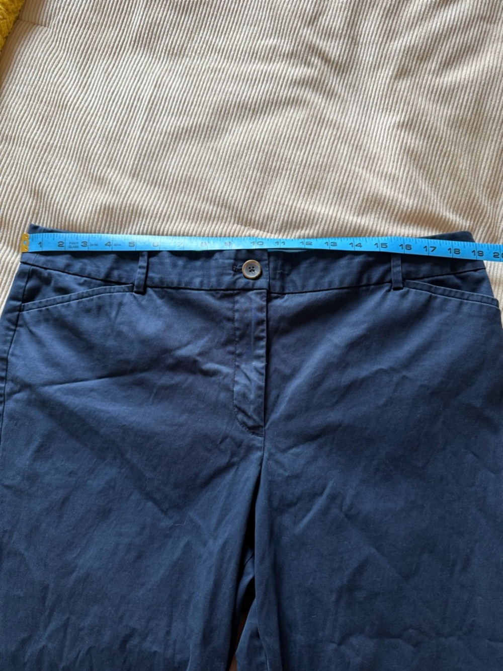 Talbots Navy Blue The Perfect Crop Pants High Rise Straight Leg Ankle Size 16 - Picture 9 of 11